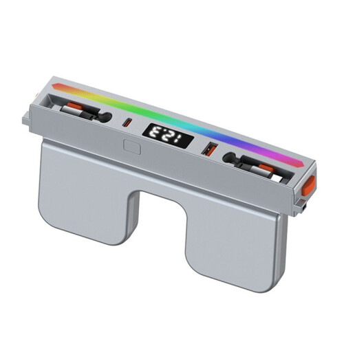 USB Hub Docking Station with Rainbow Light 4  Retractable Light-Ning&Type-C Fast Charging for  Model 3