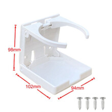 2X ABS Plastic Adjustable Folding Cup Drink Can Bottle Holder Stand Mount for Car Auto Boat Truck (White)