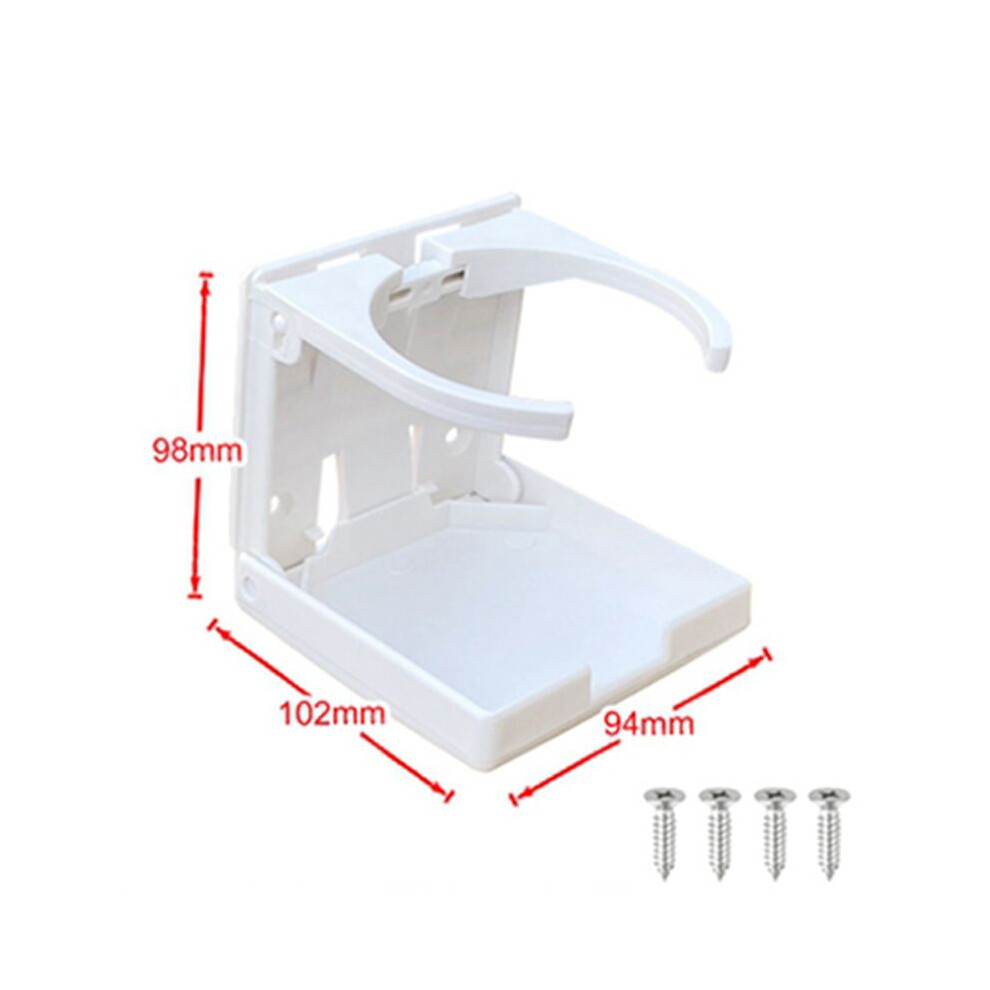 2X Abs Plastic Adjustable Folding Cup Drink Can Bottle Holder Stand Mount For Car Auto Boat Truck (White) White 4712028919177
