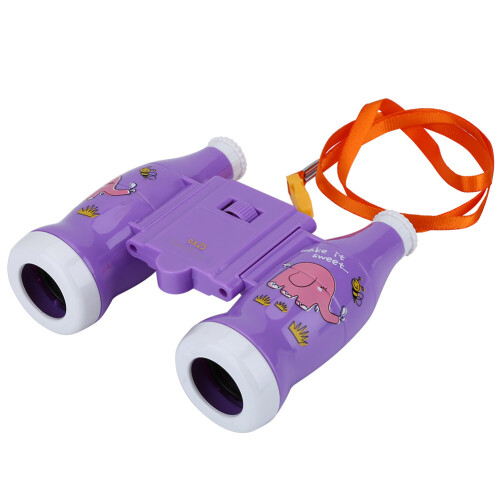 6X Mini Children's Binoculars with Strap, Purple, Lightweight & Durable 1