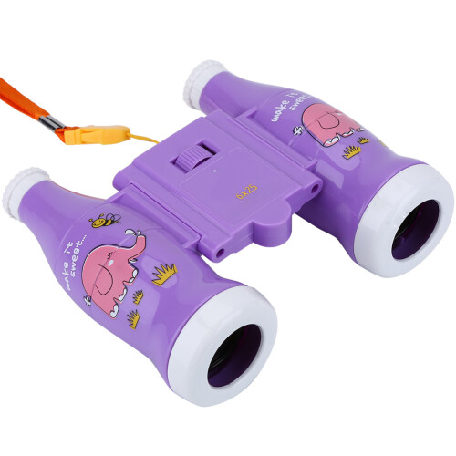 6X Mini Children's Binoculars with Strap, Purple, Lightweight & Durable 2