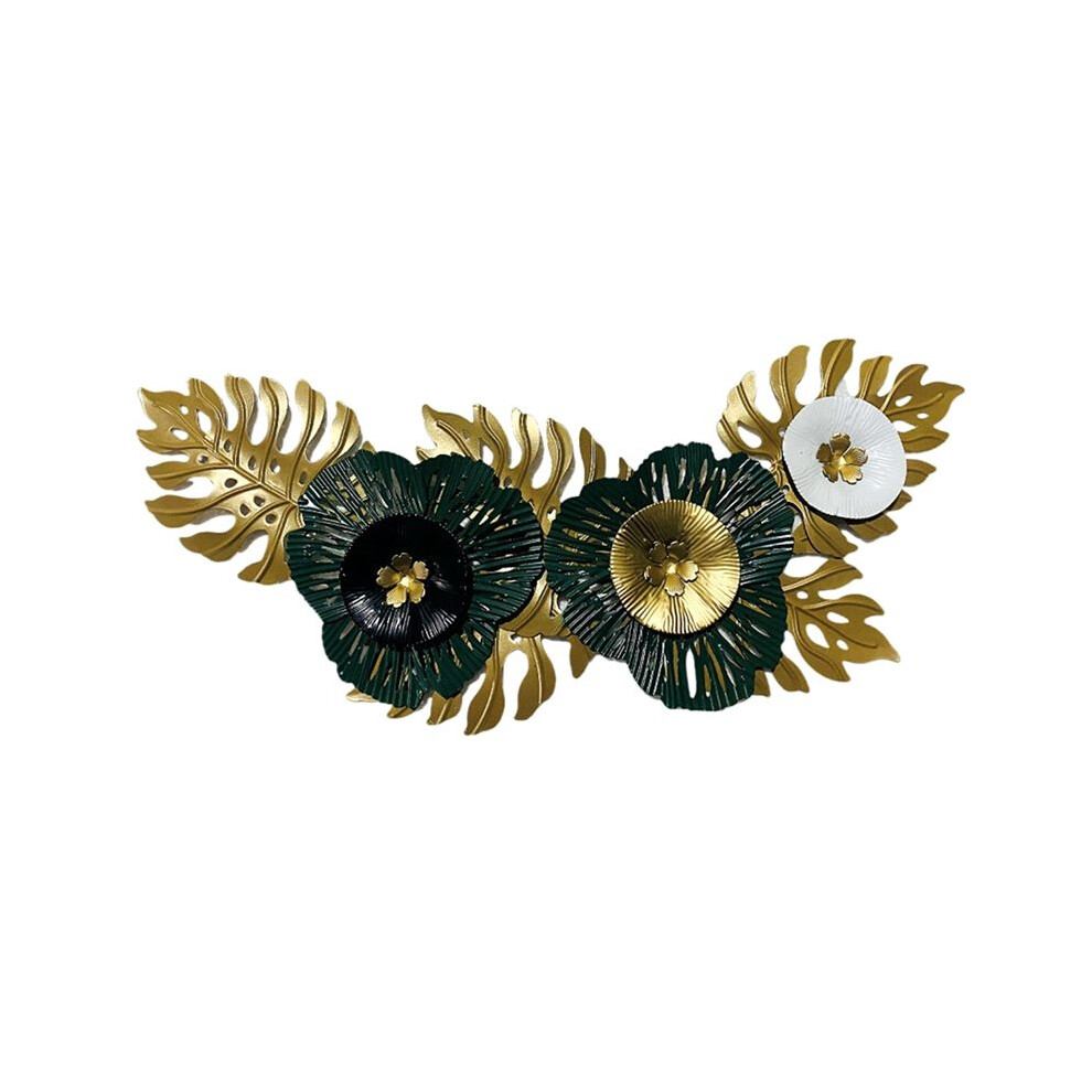 Brecantia Leaves Metal Wall Decor Wall Sculpture Decor Luxury Iron Hanging Artwork For Anniversary Living Room Gift Home, C