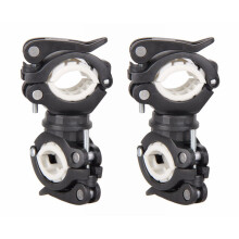 2X 360 Graus de RotaçãO de 360 Graus para Bicicleta de Bicicleta Suporte Duplo LED Frontal Lanterna Lâmpada Bomba Guiador Suporte de Montagem