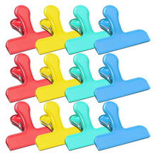 Breite Edelstahl-Clips, Tütenclips, Lebensmittelclips, Kartoffelchip-Clips, Robuster Metalltütenverschließer, Snack-Klammern, 12 Stück