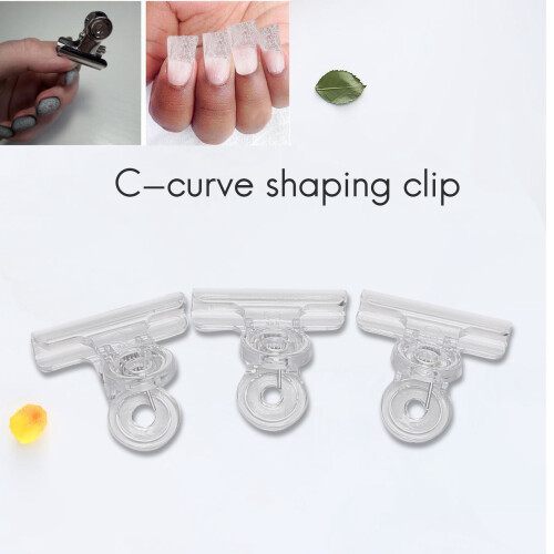 6Pcs/Set Rusian C Curve Nail Pinching Clips Multi Function Tool Acrylic Nails Pinchers Transparent 2