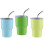 3Pacote  Copo Shot com Canudo e Tampa,  Copos Copos, Copos Shot de Parede Dupla, 2Oz(B) 1
