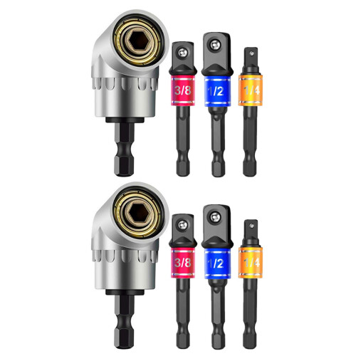 Impact Grade Power Hand Tools Driver Sockets Adapter Extension Set, 6Pcs Hex Shank Drill Nut Driver Bit Set