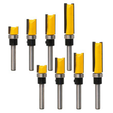 8Pcs Flush Trim Router Bits Top Lager Router Bit 1/4 Zoll Schaft Gerade Muster Vorlage Router Bit Holzfräser Werkzeug