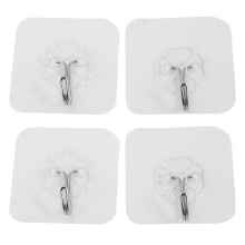 4X Strong Transparent Suction Cup Sucker Wall Hooks Hanger for Kitchen Bathroom Home