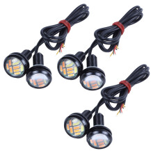 6 Pcs 12V 23mm Dual Color Switchback 4014 12 Led Drl  Eye Daytime Light
