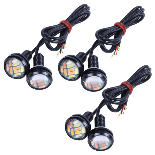 6 Couleurs 12V 23mm Dual Switchback 4014 12 LED Drl  Eye Daytime Light