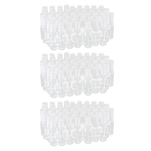 150x Empty Clear Plastic Fine Mist Spray Bottles with Microfiber Cleaning Cloth, 20Ml Refillable Container