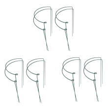 12 Pcs Plant Support Stakes Ring Cage Metal Garden Plant Stake Green Half Round Plant Support Ring Large Plant Supports