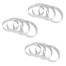 12Pcs Circular Porous Tart Ring Bottom Tower Pie Cake Mould Baking Tools Heat-Resistant Perforated Cake Mousse Ring,10cm