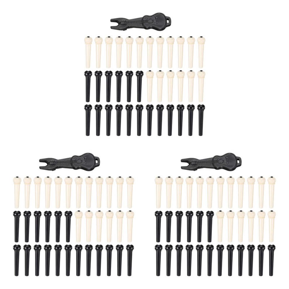 108 Pieces Acoustic Guitar Bridge Pins Pegs In White And Black With 1 Piece Bridge Pin Puller Remover In Guitar 6031969078865