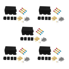 5X Boîte de Porte-Fusible à Lame 12 Voies avec Bornes à Cosse et Relais de Fusible 4Pièces Séries 4Pin 12V 80A