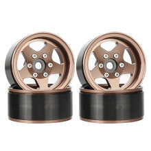 4 St 1,55" Offset Justerbara Metallfälg 5-Ekrad Fälg för RC 1/10 D90 TF2 för CC01 LC70 MST Brons