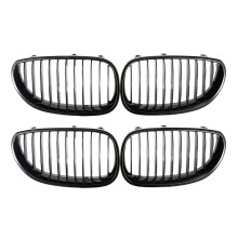 4x E60 Grill Front Kidney Sport Grilles Hood Grill for E60 E61 M5 525I 525Xi 528I 528Xi 530I 2003-2009(Gloss Black )