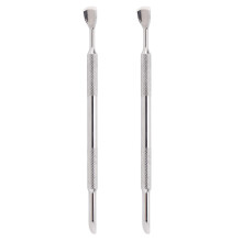 2PCS Nail Cuticle Pusher Set, Stainless Steel & Sponge for Home Salon