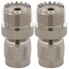 2X TNC-Stecker auf PL259 UHF-Adapterbuchse, Silber