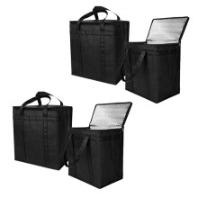 4 Pack Isolierte Wiederverwendbare Einkaufs Tüte Lebensmittel Versand Tasche mit Doppeltem ReißVerschluss