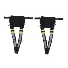 2X Radios Pocket Radio Chest Harness Chest Front Pack Pouch Holster Vest Rig Carry Case for UV-5R Black+Green