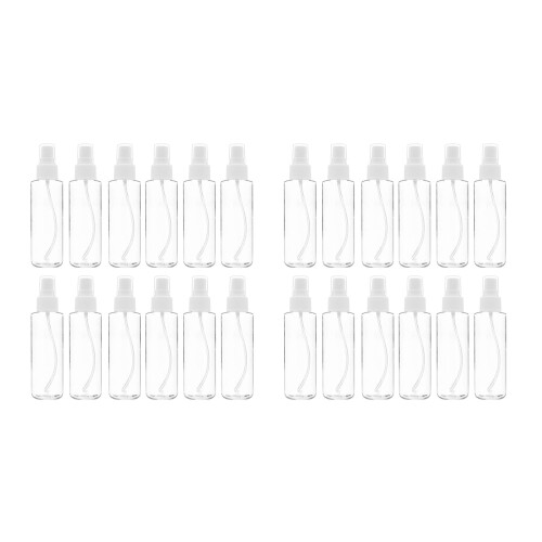 24 Pack Fine Mist Clear Spray Bottles 120 Ml (4 Oz) with Pump Spray Cap