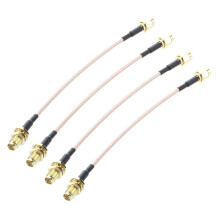 4X SMA Buchse Auf SMA Male F/M Antenne Verbindungskabel Adapter Schwarz+Gold