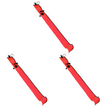 3X 1M Scuba Diving Inflatable SMB Surface Signal Buoy Visibility Float Signal Tube Sausage,Red