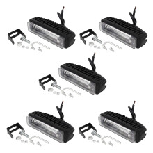 4 Inch 30W Red LED Forklift Truck Car Warning Lamp Safety Working Light Bar Warehouse Danger Area Light (5Pcs)