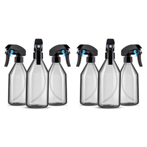 Plastic Spray Bottles for Cleaning Solutions,10OZ Reusable Empty Container with Durable Black Trigger Sprayer, 6Pack 1