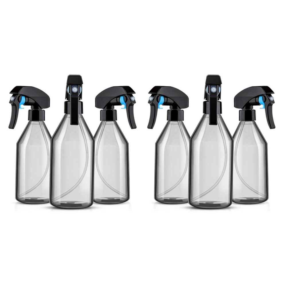 Typecat Black Plastic Spray Bottles For Cleaning Solutions,10Oz Reusable Empty Container With Durable Trigger Sprayer, 6Pack