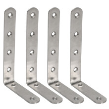 4X PółKa Ze Stali Nierdzewnej O Wymiarach 125X75mm w Kształcie Litery L Uchwyt NarożNy Ze Wspornikiem KąTowym