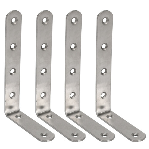 4X 125X75mm L-Form Edelstahlregal Eckwinkel Winkel