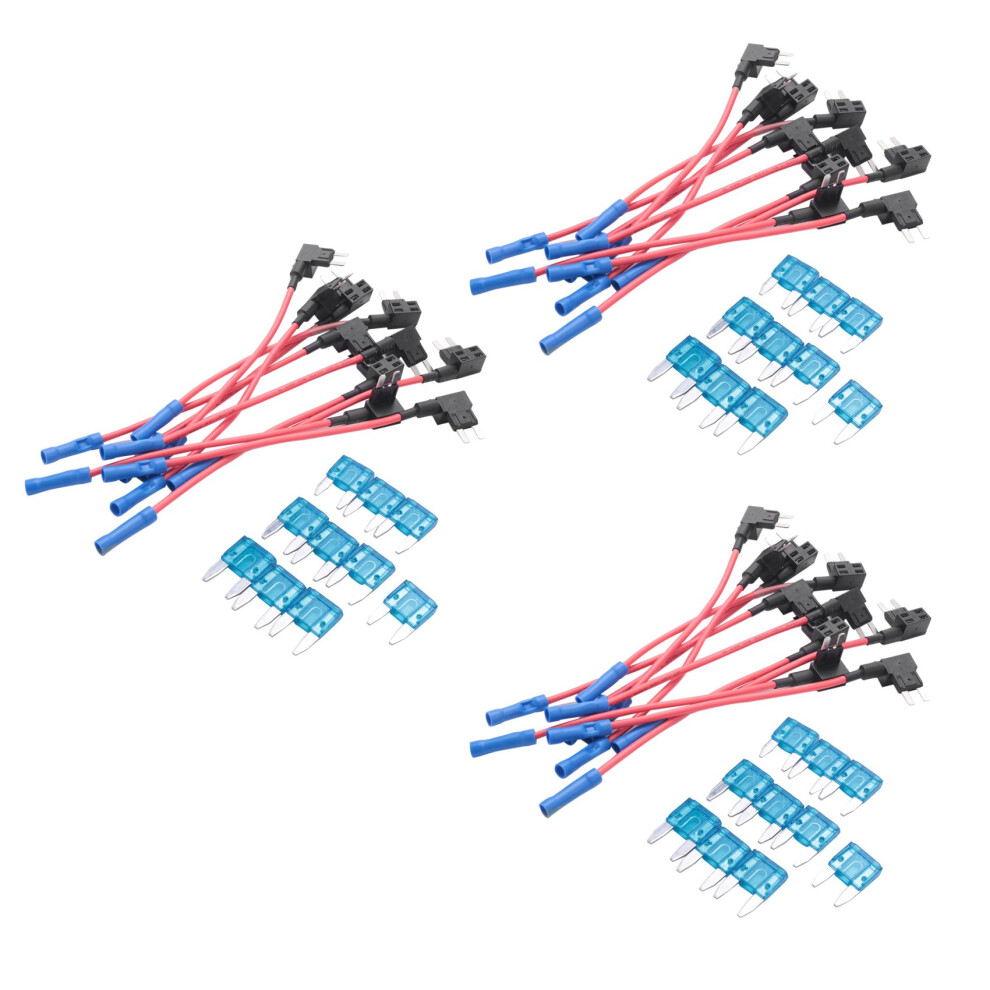 30X 12V Car Add-A-Circuit Fuse Tap Adapter Atm Apm Blade Fuse Holder Red 6031960182417