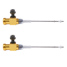 2X Motocicleta Embrague HidráUlico Cilindro Maestro Varilla Bomba de Freno M10X1.25mm Aluminio Oro