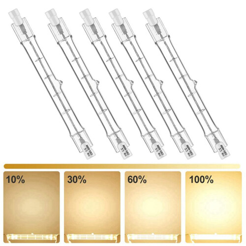 100 Pack R7S 118mm 300W 230V,R7S Halogen Linear Light Bulb, Dimmable Halogen Lamp 2