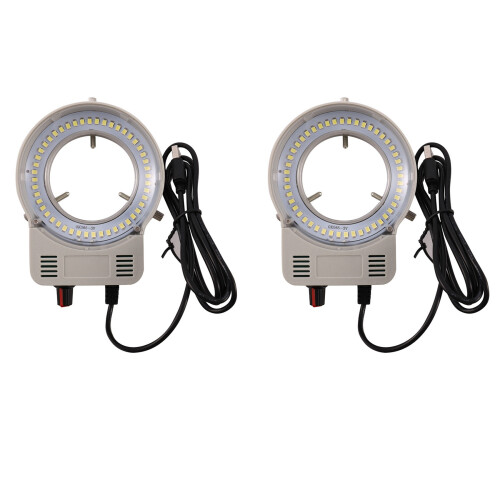 2X 48 LED Industrial Microscope Camera Light Source Ring Lamp Light  Lamp Adjustable Brightness USB Interface