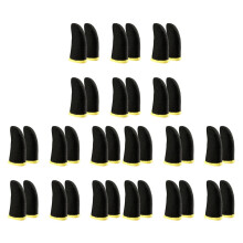18-Pin Carbon Fiber Finger Sleeves for PUBG Mobile Games Contact Screen Finger Sleeves Black & Yellow(36 Pcs)