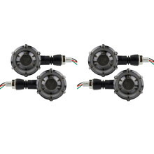 4Pcs Motorcycle Turn Signal Modified LED Two-Color Circular Streamer Turn Signal Indicator with Daytime Running Lights