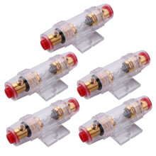 5X Soporte de Fusibles Estereo de 8 Galgas AGU del Coche Y Cable de Fusibles de Audio de 60 Amperios