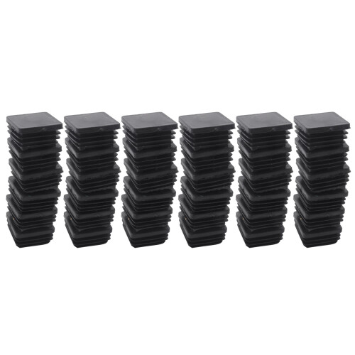 120 Pcs Plastic Square Blanking End Caps Tube Inserts 25mm x 25mm 1