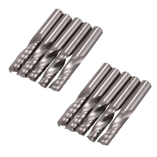 10Pcs 6mm 1/4 Inch Carbide Cnc Router Bits One Single Flute End Mill Tools 22mm
