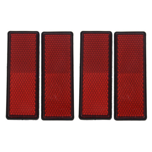 4X rectangle red Reflectors Universal For Motorcycles ATV Bikes Dirt Bikes