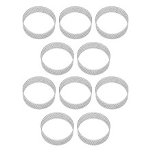 10Pcs 6cm Circular Tart Ring Dessert Stainless Steel Perforation Fruit Pie Quiche Cake Mousse Mold Kitchen Baking Mould