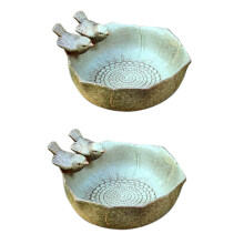 2X Keramik GeburtsbäDer Garten Dekor Geburts Futter Keramik Aquarium Retro Finish Vogel HäUschen