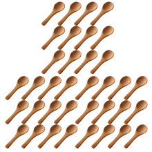 150 Pieces Small Wooden Spoons  Nature Spoons Wood Honey Teaspoon Cooking Condiments Spoons (Light Brown)