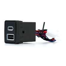 Dual USB and Type C QC3.0 Car Charger for Patrol Y60 Y61 Phone Charger Auto Adapter LED Light