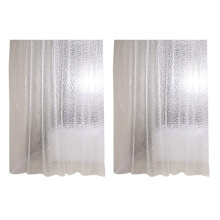 2X Clear EVA Shower Curtain Liner Waterproof Transparent 3D Water Square Bathroom Curtain In 71Inch x 79Inch, 24 Hooks