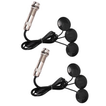 2X Guitar Pickup Piezo Contact Microphone Pickup 3 Transducer Pickup System for Acoustic 6.35mm Jack (Black)